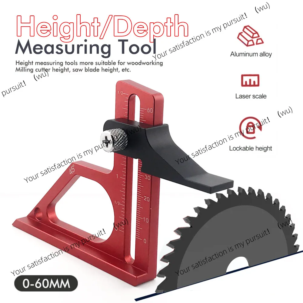 Woodworking special adjustable height gauge table measuring height ruler multifunctional aluminum alloy saw table milling cutter
