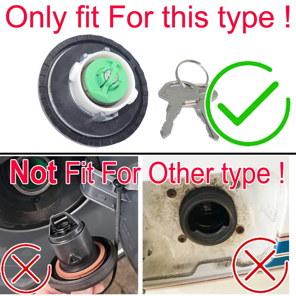 Fuel Filler Locking Tank Cap & Keys Security Lockable Fuel Tank Plug Anti-Theft Cover For Abarth Fiat 500 Fiorino Punto PANDA
