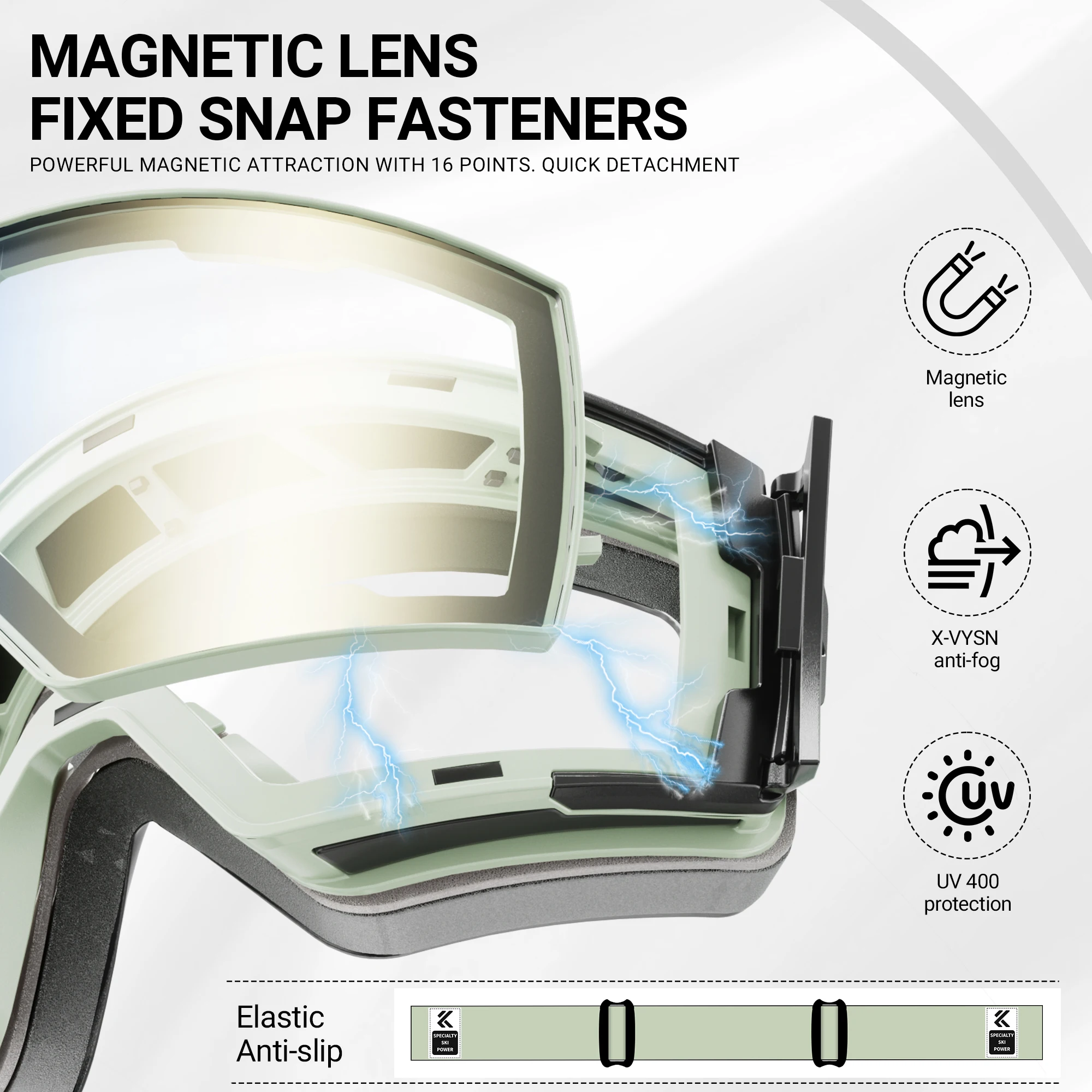 Kapvoe فوتوكروميك نظارات التزلج في الهواء الطلق المغناطيسي مكافحة الضباب العدسات UV400 حماية الرجال النساء نظارات التزلج نظارات الرياضات الشتوية