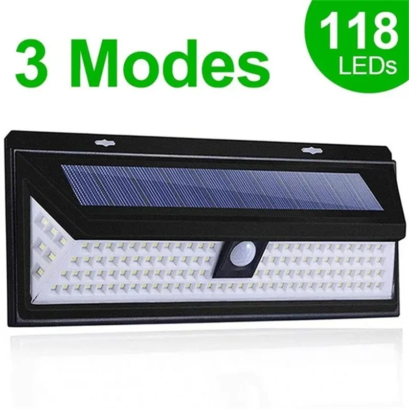 118 LED 4400MAH 3 Modes Garden Solar LED Lights Outdoor Solar Lamp Motion Sensor 270 Degree Waterproof IP65 Solar Security Light