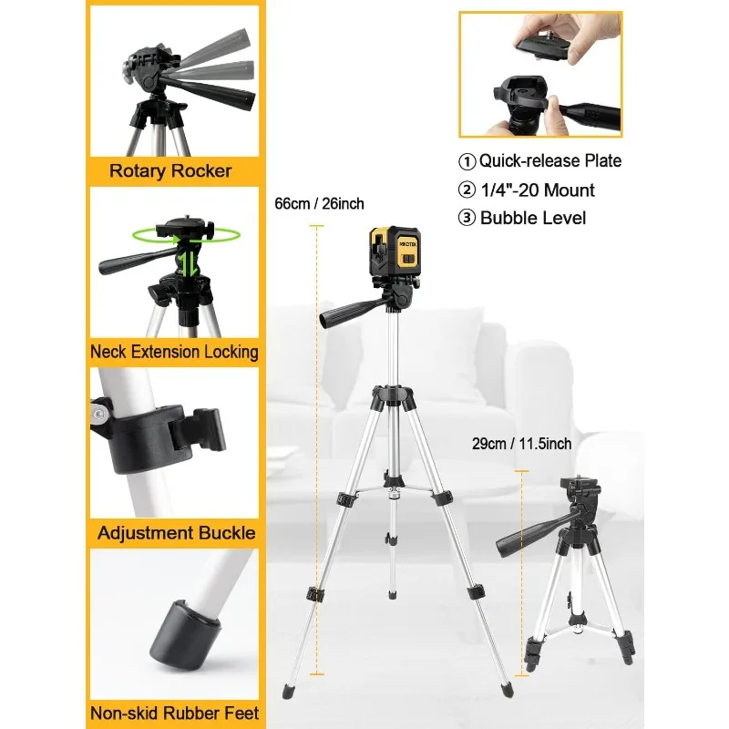 Self-Leveling Green Beam Horizontal and Vertical Cross-Line Laser for Home Decoration Carrying Pouch, Battery Included