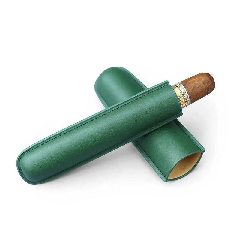

Portable Single-Pack Leather Cigar Case, Moisture-Proof Cigar Case, Available In Various Colors.