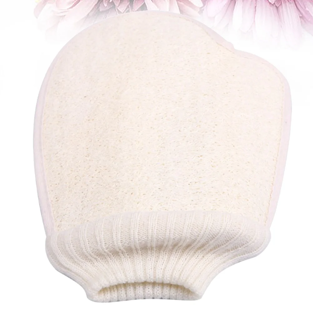 قفاز تقشير اللوف لفرك الظهر خفيف الوزن للاستحمام وتنظيف الجسم وإزالة الدورة الدموية الميتة