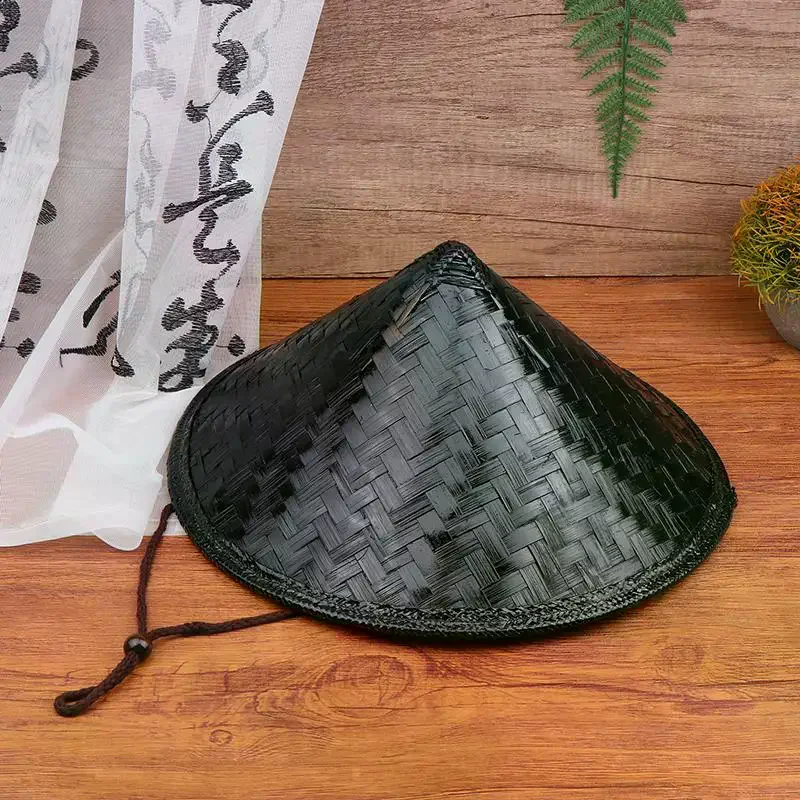 /HTF/Straw Chinese Cosplay Japanese Rice Asian Bamboo Conical Hats Party Farmer Cone Decor Cap Decorative Hat Samurai