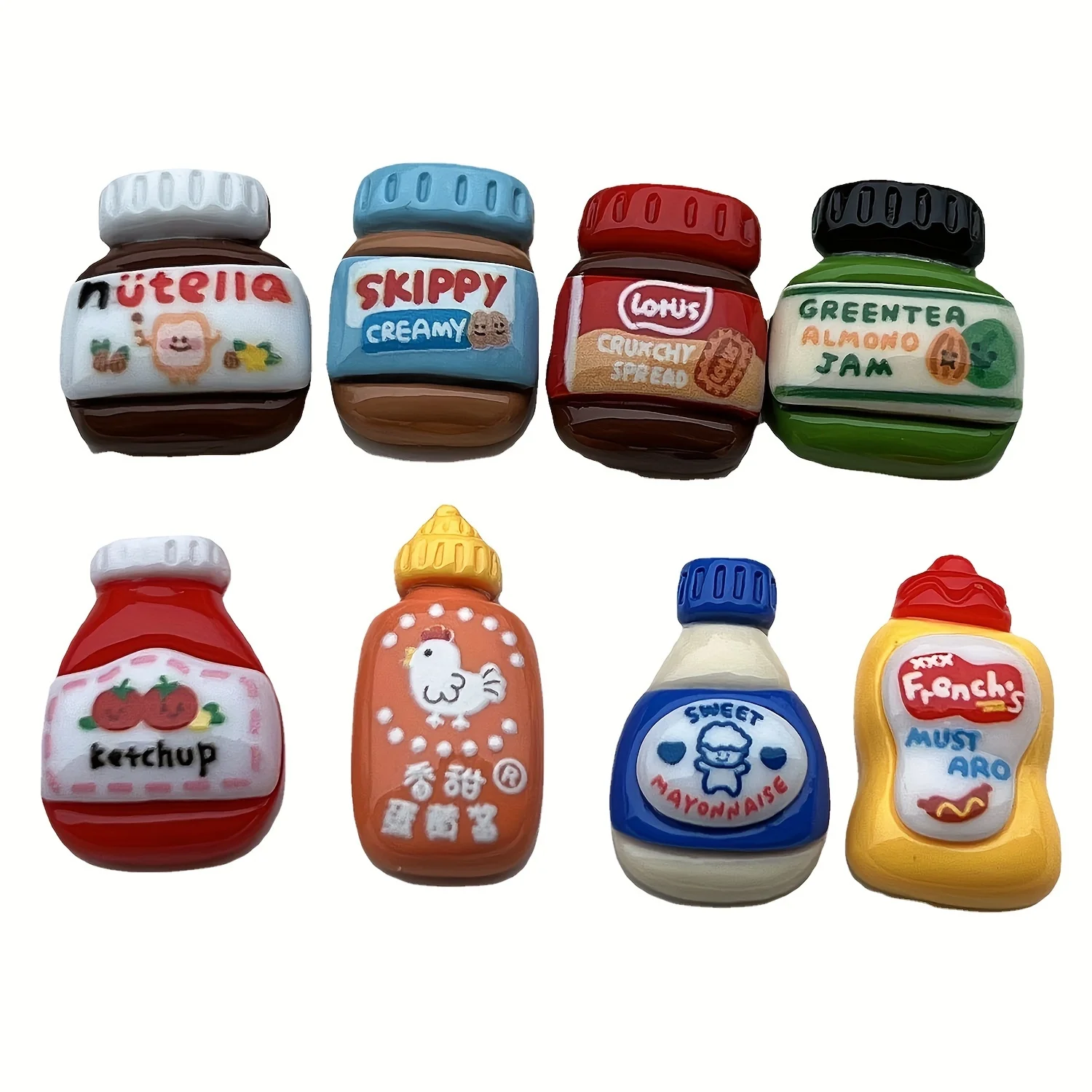 8pcs Cute Seasoning Bottle Refrigerator Magnets Kawaii Refrigerator Magnets Whiteboard Stickers Decorative Refrigerator Magnets