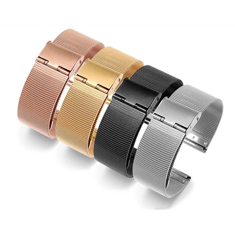 18mm 20mm 22mm 24mm Edelstahl Milanese Uhrenarmband für universelles wasserdichtes Uhrenarmband Uhrenzubehör mit Werkzeug