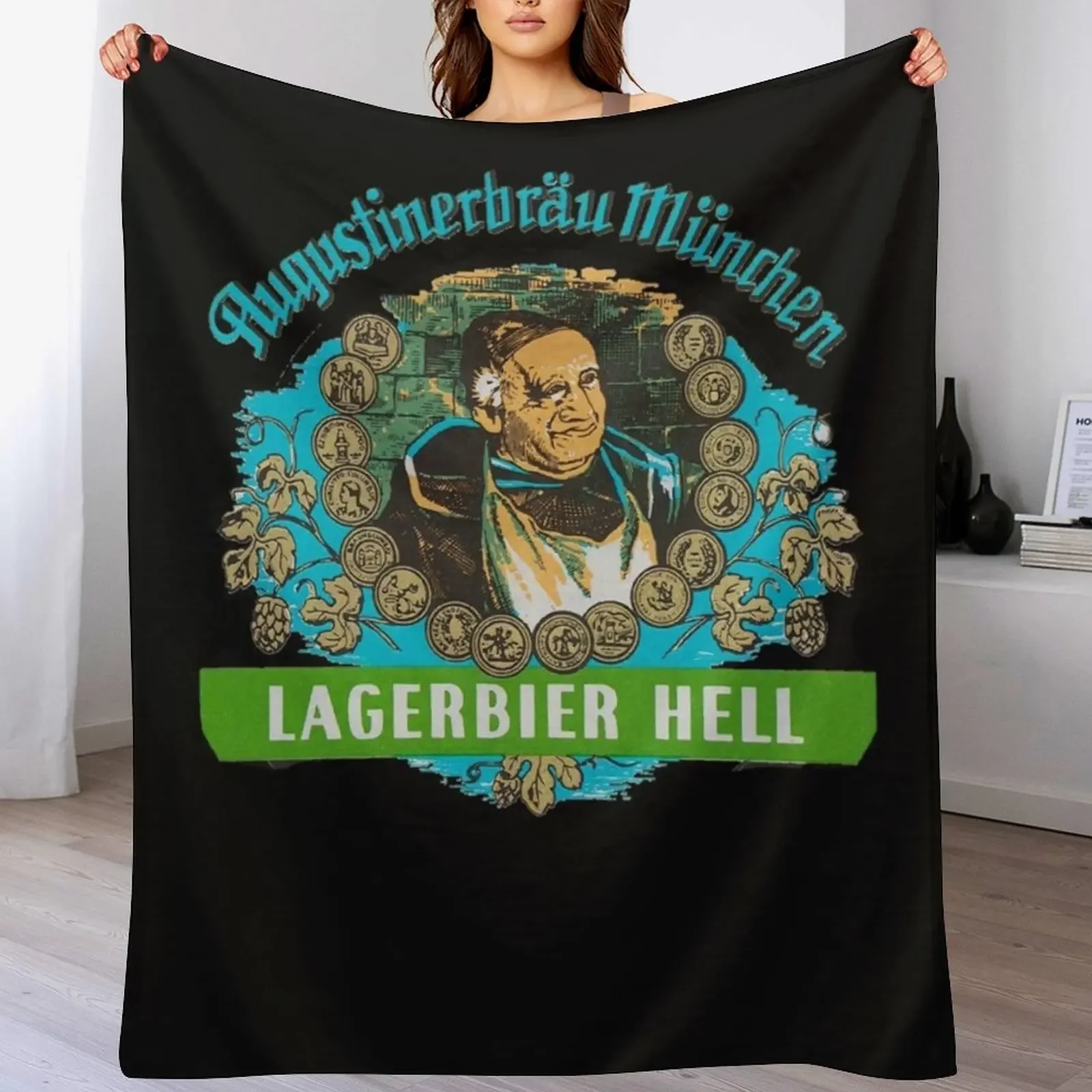 

Augustiner Munich Beer...Lagerbier Hell Classic Throw Blanket Beach manga Softest Blankets