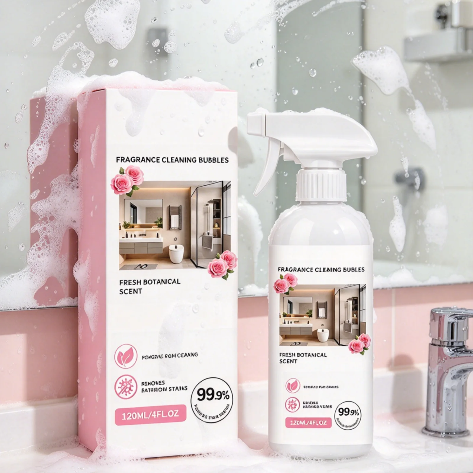 Toilet Cleaning Foam Spray Powerful Cleaning Deep Decontamination Deodorize Stain Remover Household Bathroom Foam Cleaner 120ml