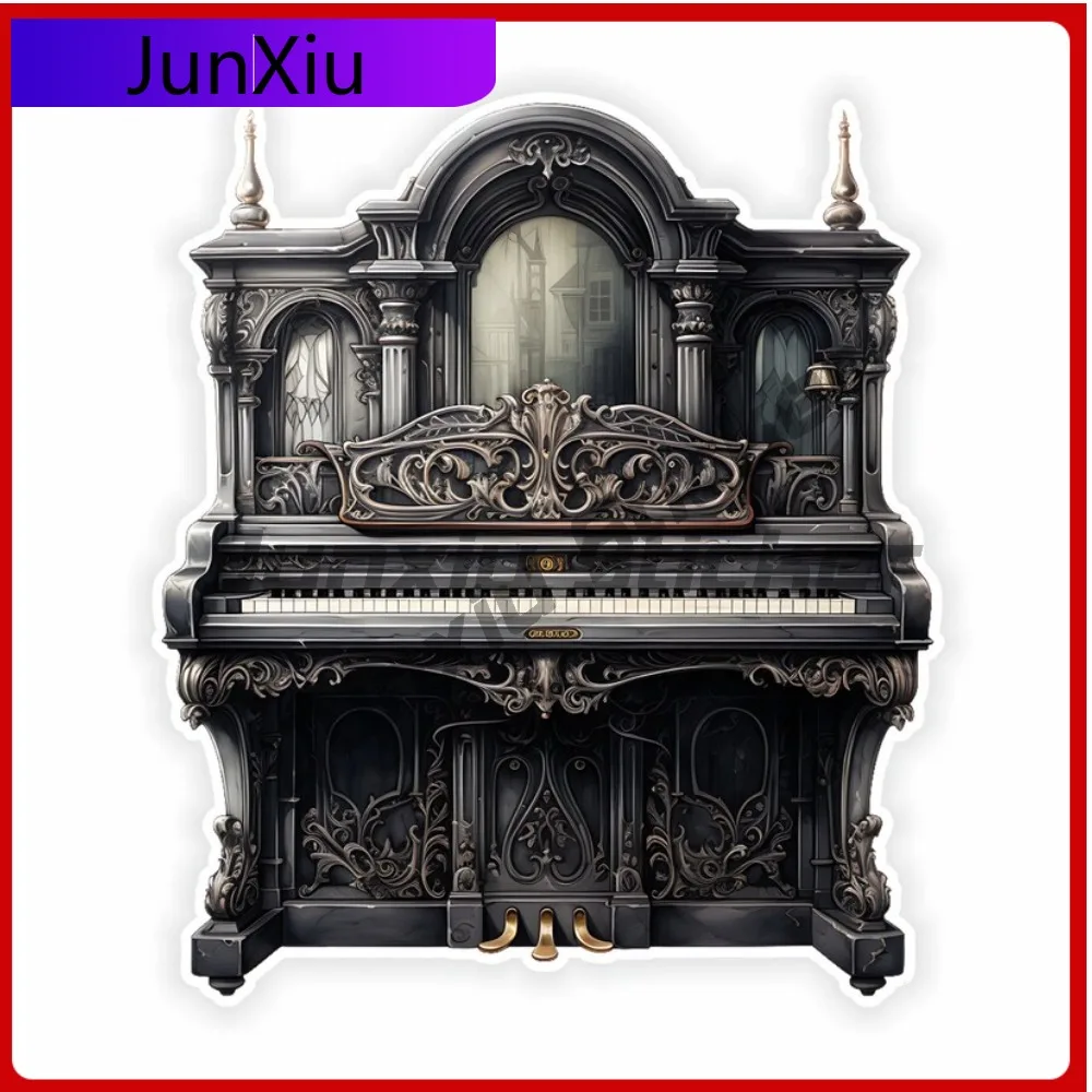 

Gothic Piano Vinyl Waterproof Sticker Scratch Cover Sticker Car Bumper Glue Decals Funny Decoration For Auto Suv Window Bumper