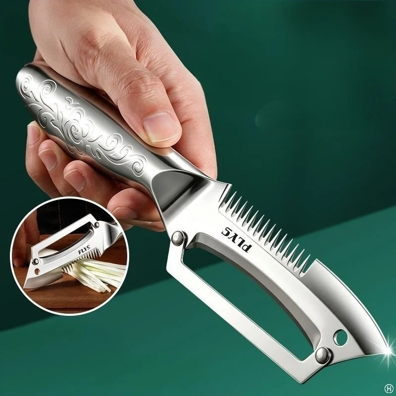 Large Thickened Three-in-One Vegetable And Fruit Peeler Onion Slicer Thread Cutter - Kitchen Peeler Tool for Efficient Food Prep