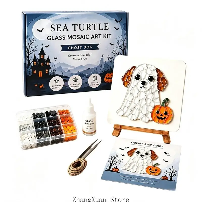 DIY Seeglas-Tier-Bastelset mit Glasstück für die Tischregaldekoration 3XUF – Detail 7