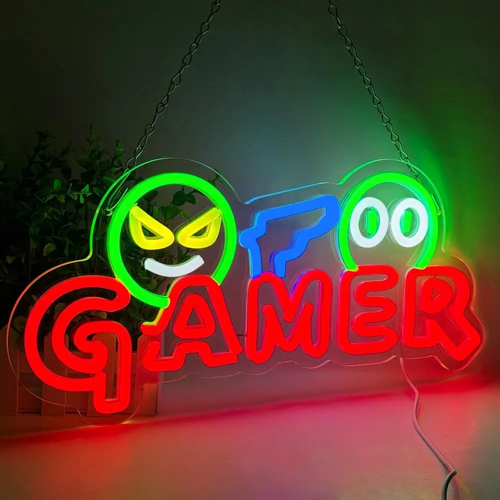 ألعاب النيون لعبة الإعلان ألعاب LED ضوء النيون عكس الضوء للعبة USB داخلي لعبة غرفة نوم ديكور حفلة بار في سن المراهقة الصبي