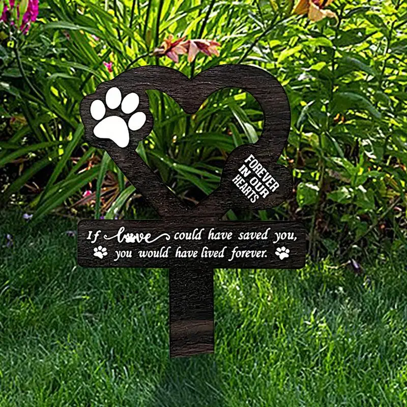 1Pc Dog Claw Shaped Pet Memorial Graves Markers Dog Cemetery Garden Stake Memorial Yard Decorations Pet Loss Outdoor Plaques