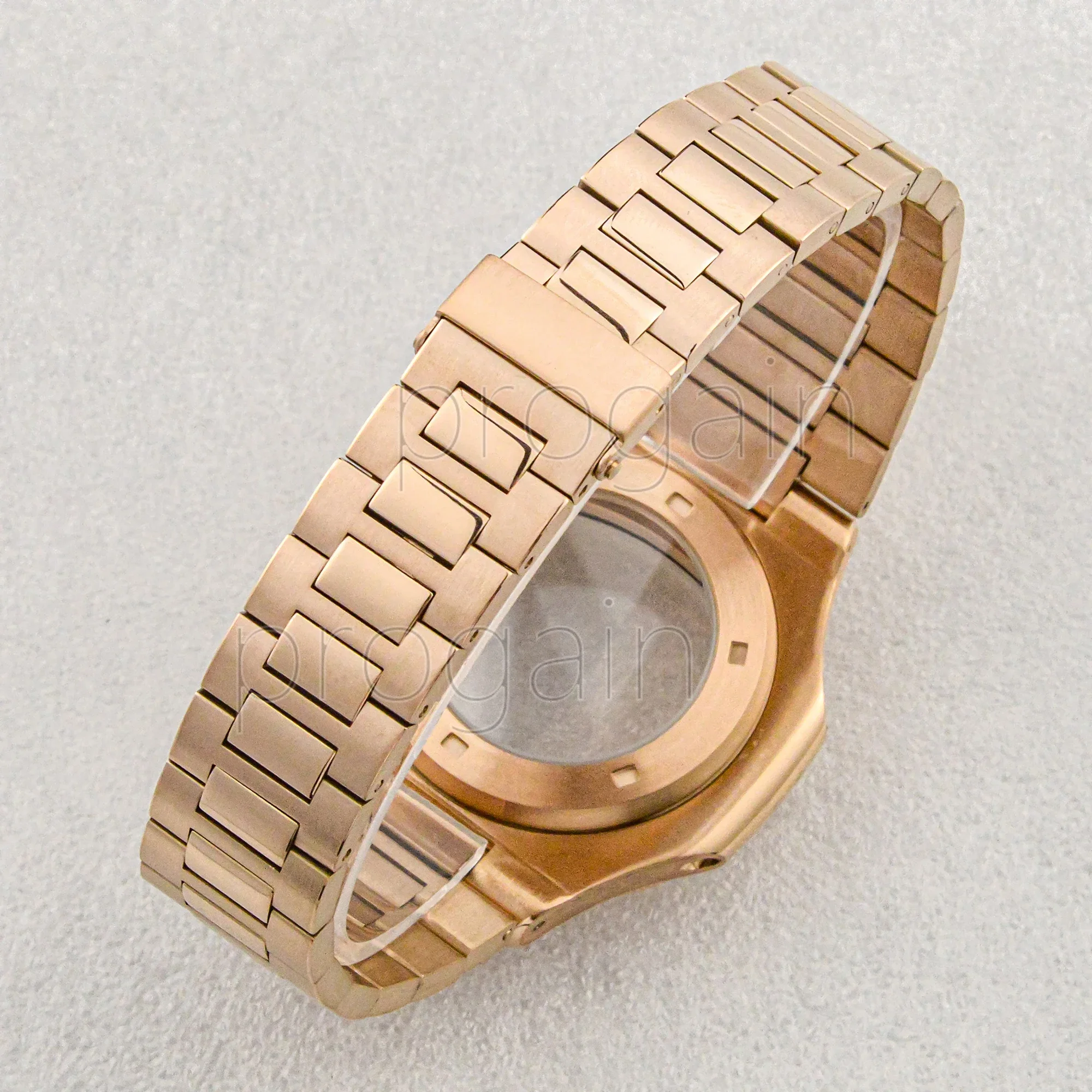 41mm Stainless Steel Watch Case&Strap/Bracelets Rose Gold  Fit Nautilus NH35 Automatic Movement 30.5mm Dial Accessories parts