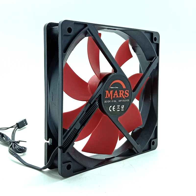 

120mm Computer Case Cooling Fan 12V 12cm ,120X120X25mm 0.18A 3-Pin 2510 1000RPM,Silent Low Noise Cooler