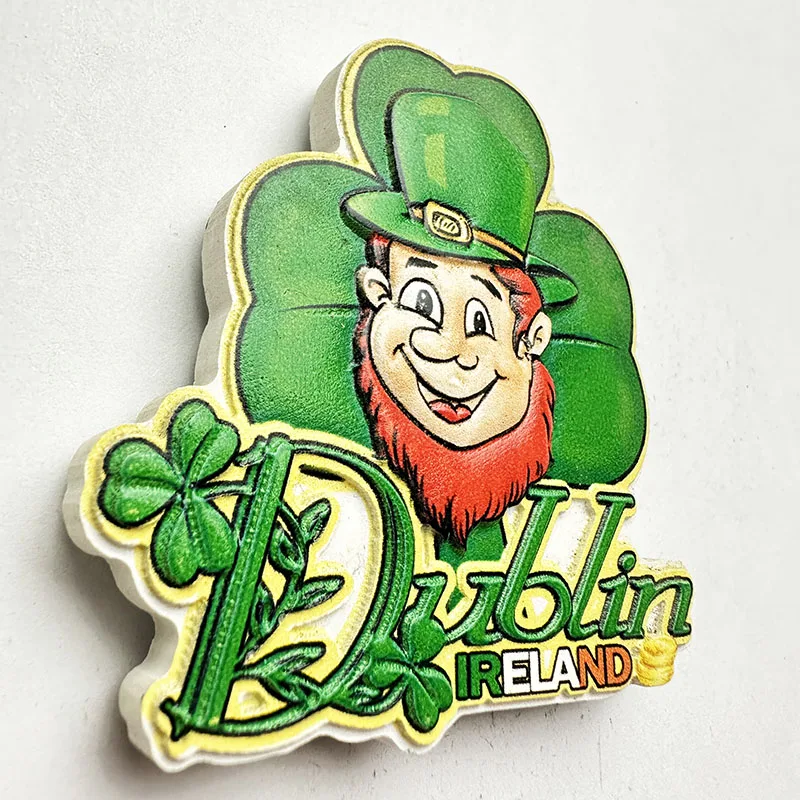 Dublin, Ireland, Celtic postman, 3D stereo fridge stickers Travel souvenirs Home Decor crafts Collection gifts