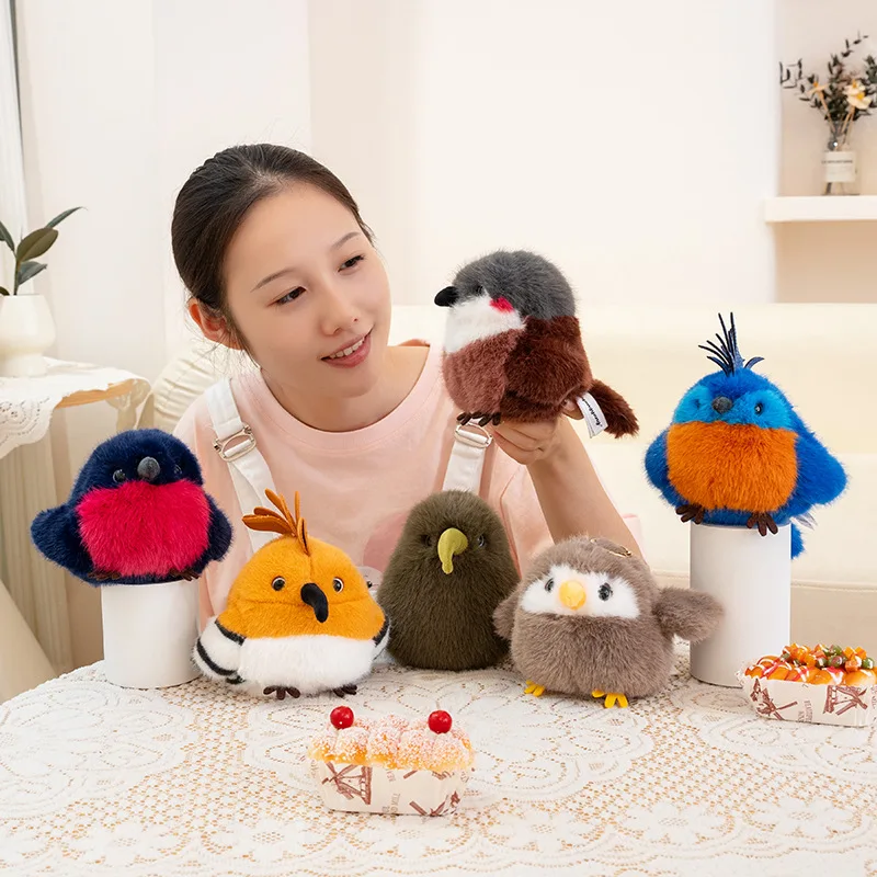 かわいいオウム、キウイ、オオハシ、フクロウのぬいぐるみキーホルダー、キュートな鳥のぬいぐるみおもちゃ、バッグアクセサリー、キーホルダー、バックパック、バッグ、車用ぬいぐるみキーリング