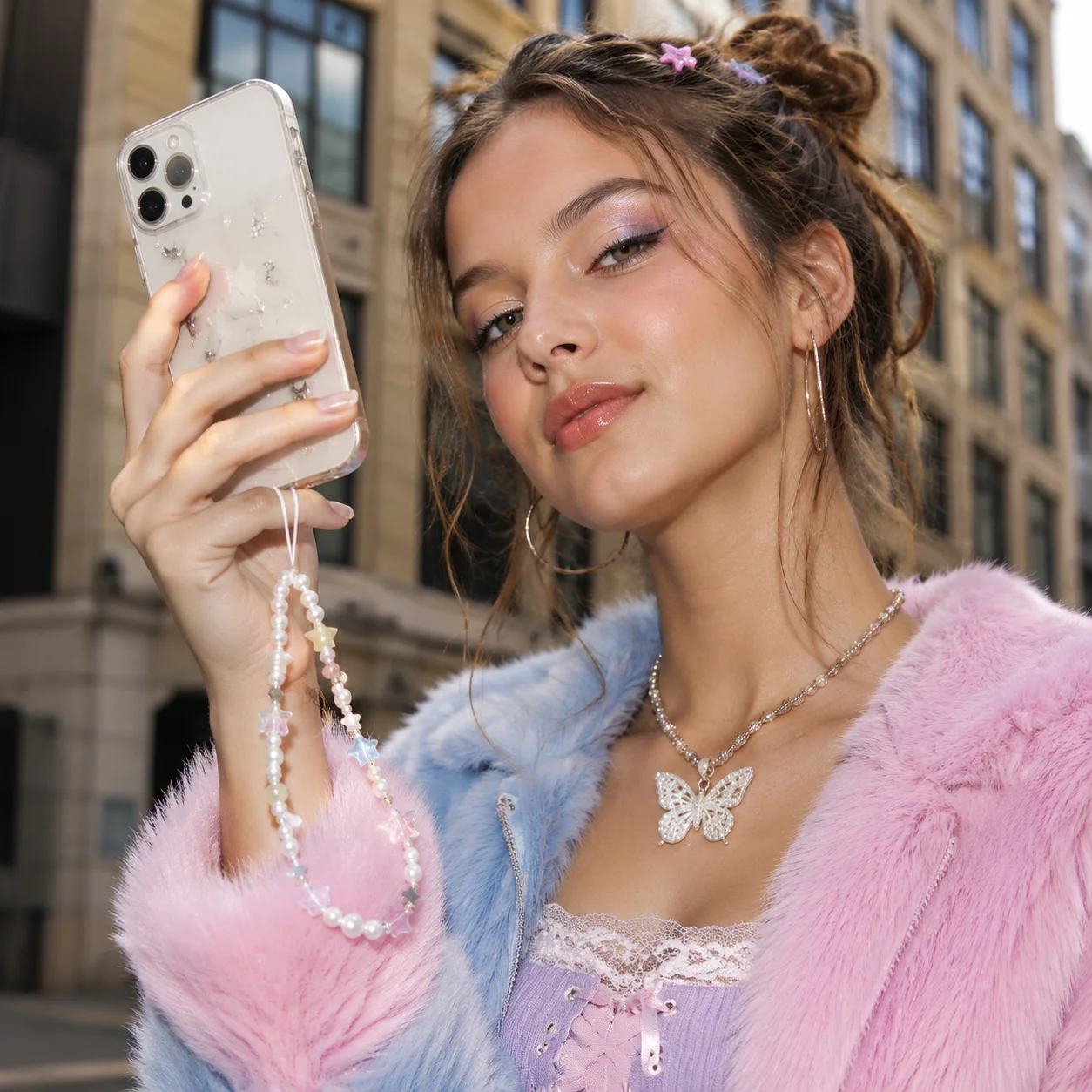 

Pearl Bowknot Beaded Strap INS Creative New Trendy Phone Chain Stylish Phone Case Decor for Girls Daily Matching