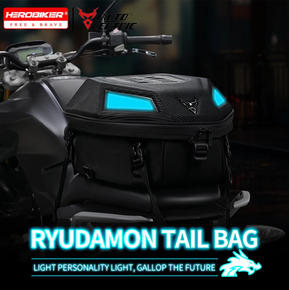 

MOTOCENTRIC Мотоциклетная сумка для заднего фонаря Мотокросс Сумка на заднее сиденье Рюкзак для верховой езды Водонепроницаемая сумка для шлема с подсветкой Большая вместимость