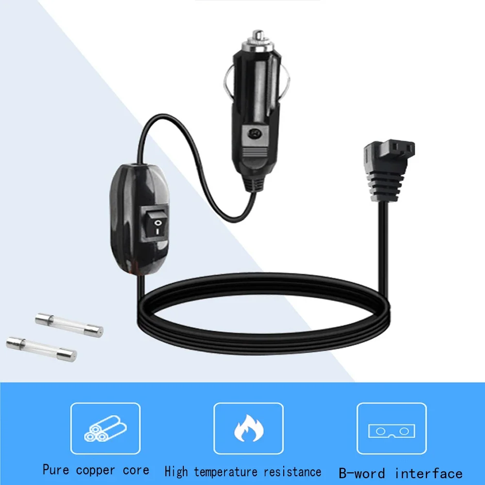 

12V DC Replacement Car Cooler Cool Box Mini Fridge Cable Plug Wire Car Refrigerator Cigarette Lighter Power Cord Wire 1M 2M 4M