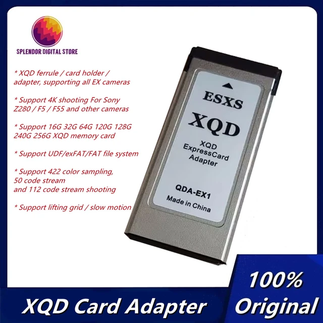 Original XQD Card adapter QDA-EX1 4K Card Adapter XQD to ESXS Card Holder  For SONY Z280 EX280 X280 4K Memory Card Cameras