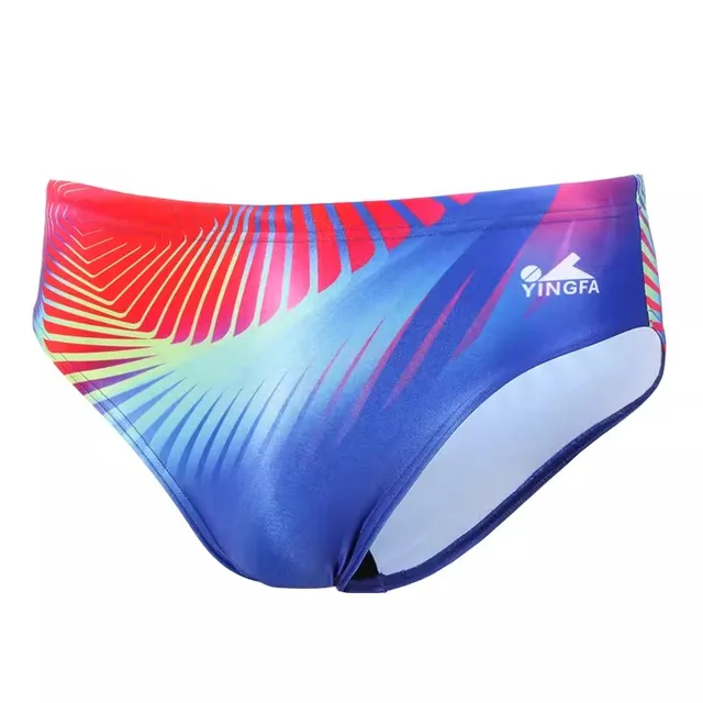 YINGFA Men's Swim Briefs Printed Swimming Trunks Triangle Blue Professional Swim Short for Training and Competition 4 YINGFA Men's Swim Briefs Printed Swimming Trunks Triangle Blue Professional Swim Short for Training and Competition 4