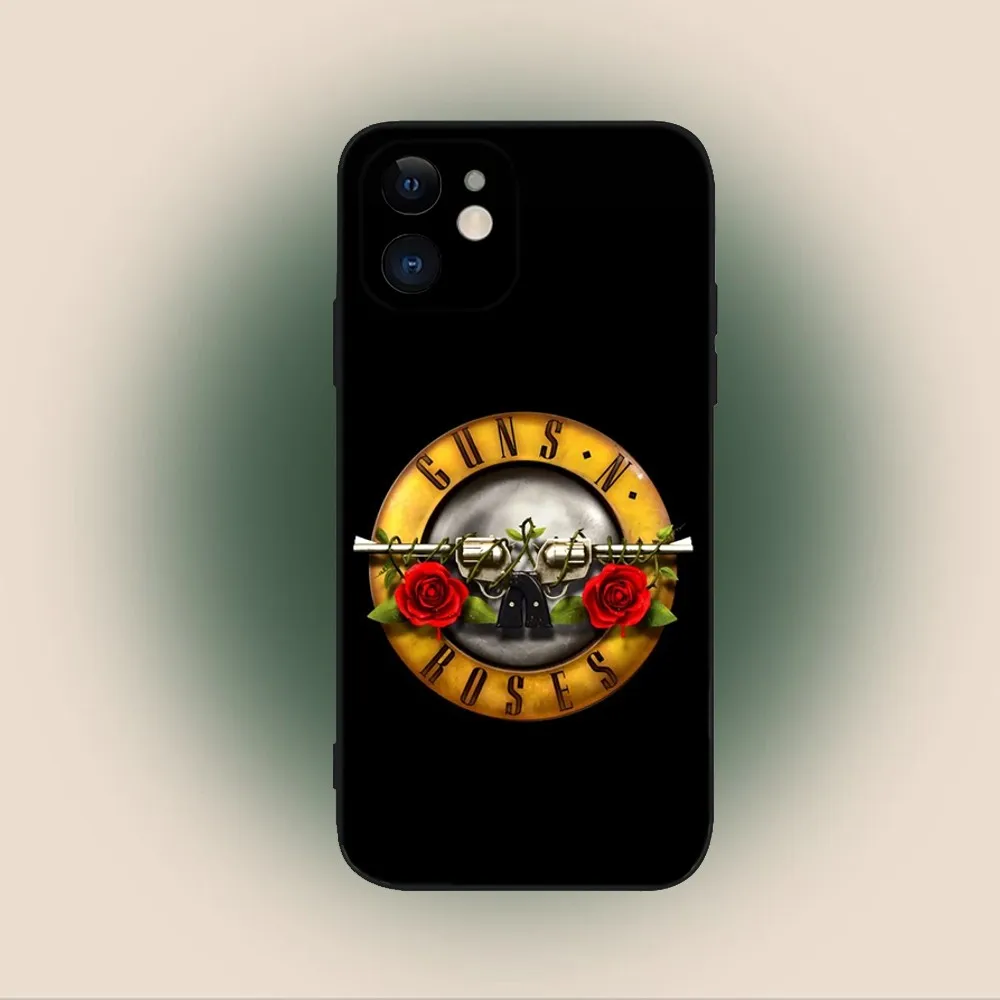 Guns N Roses Band Phone Case For iPhone 15,14,13,12,11,Plus,Pro Max,XS,X,XR,SE,Mini,8,7 Soft Silicone Black Cover