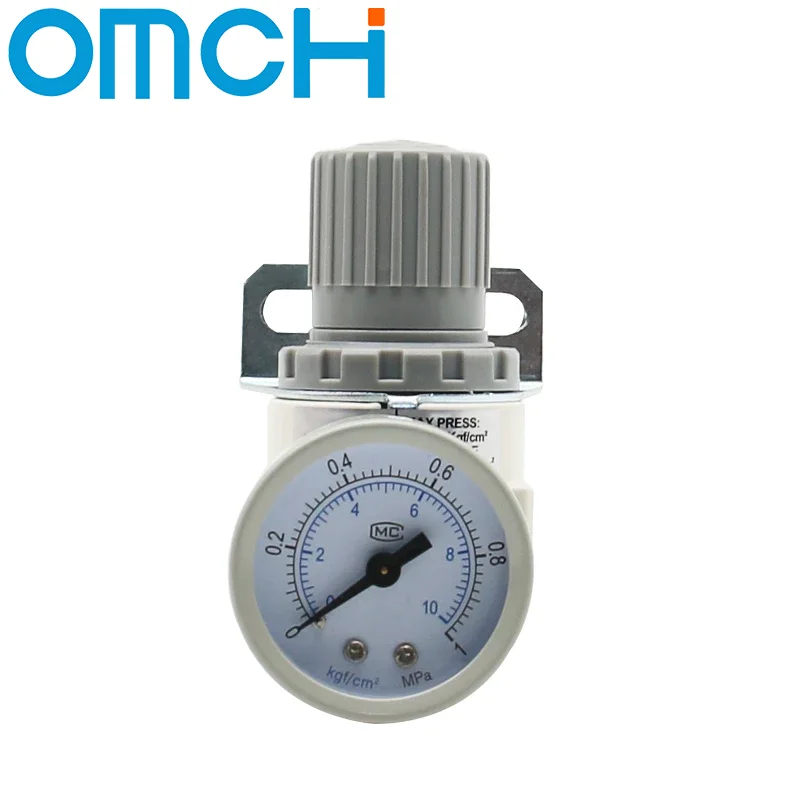 AR2000 1/4'' Air Pressure Regulator Control Compressor Pump Gas Regulating Treatment Units with Gauge Adjustable