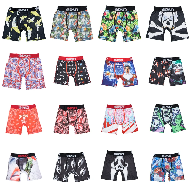 1Pcs Men Underwear Breathable Nylon Men's Boxershorts Fashion Printed Mens Underpants Man Panties Sexy Men Trunks Boxer Briefs