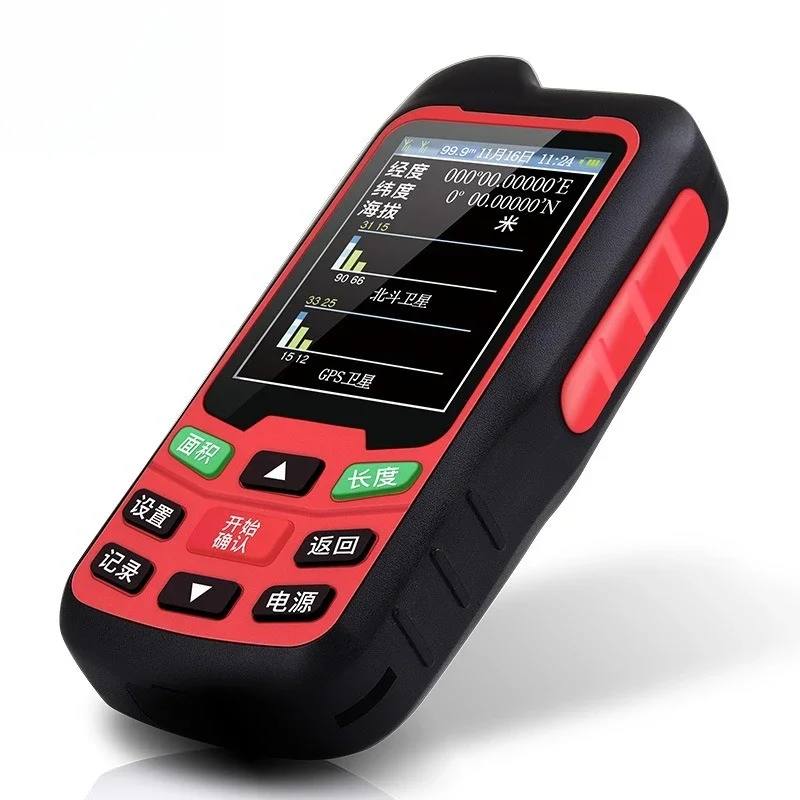 Medidor de área de terrenos GPS de alta precisión, medidor de área portátil DCM-84B rojo y negro