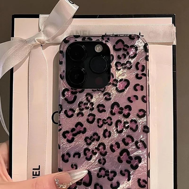 Leopard Print Glacier Pattern Phone Case For iPhone 11 12 13 14 15 16 Pro Max XS XR X 7 8 16 Plus Shockproof Silicone Soft Cover