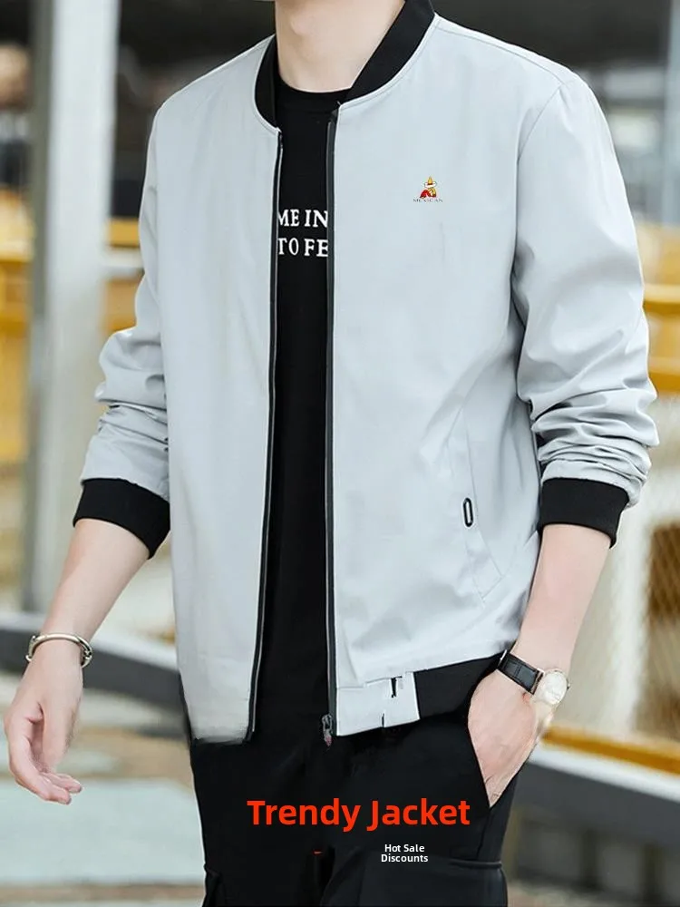 

Весенне-осенний мужской бейсбольный воротник, тюнер для спорта на открытом воздухе, свободный крой, полиэстер, нейлон, волокно Cosite, длинное све, застежка-молния