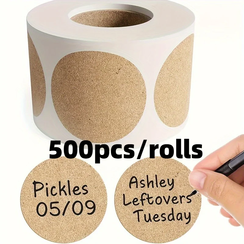 500 Uds./Rollos de Etiquetas Adhesivas Redondas para Repostería, Etiquetas con Letras para Pasteles, Etiquetas para Cajas de Regalo, Etiquetas Personalizadas, Etiquetas Comerciales