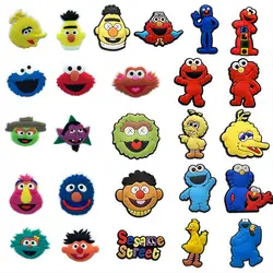 11-26pcs/set Sesame Street Series for Cartoon Shoe Charms Accessories DIY Shoe Decoration for Classic Clog Kids Gifts