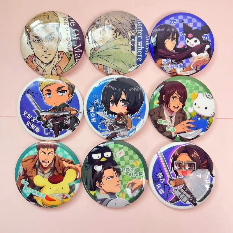 Attack on Titan Eren Jaeger anime two-dimensional badge blind box creative personality brooch double flash bar surprise gift box - view 3
