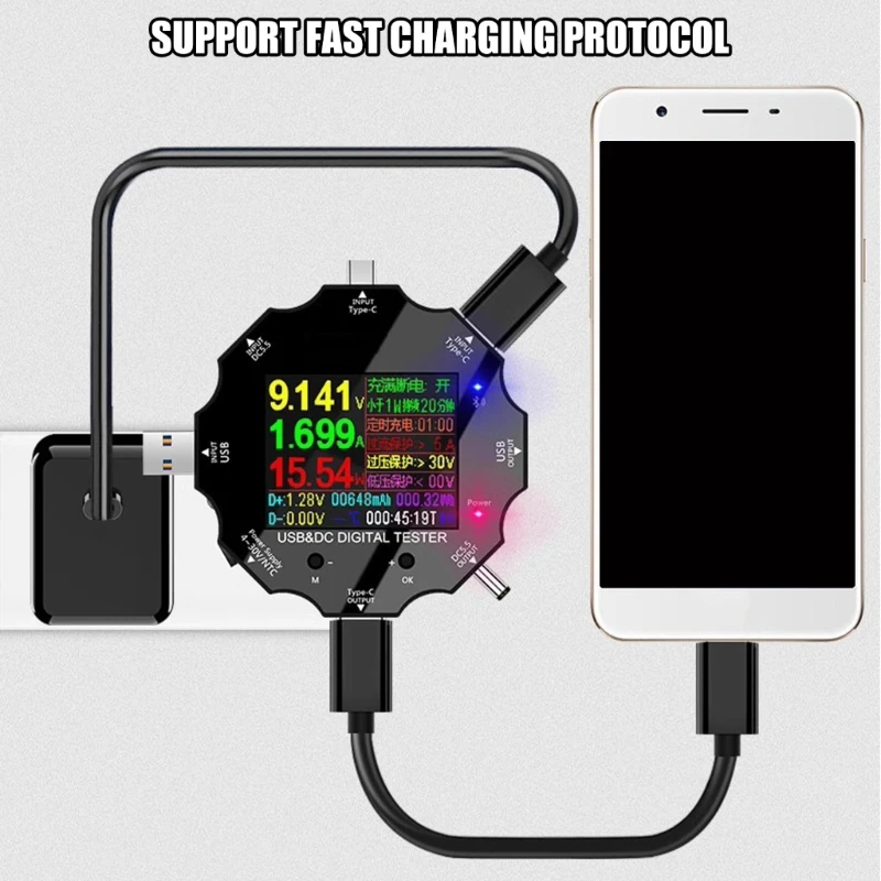 Type C Cellphones Charging Tester DC3.6~32V Multifunctional Digital Meter UD18 Drop shipping