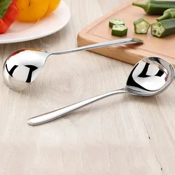 Korean Stainless Steel Thickening Spoon Creative Long Handle Hotel Hot Pot Spoon Soup Ladle Home Kitchen Essential Tools h2