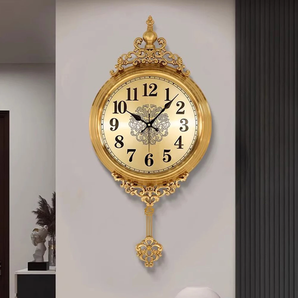 

Vertical Swing Classic Wall Clock Vintage Style Designer Luxury Wall Clock Living Room Metal Relojes De Pared Home Accessories