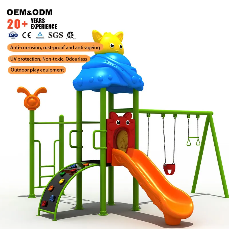 High Quality Commercial Outdoor Playground Equipment Slide Climbing Wall Monkey Bars Children LLDPE Steel School Park Wholesale