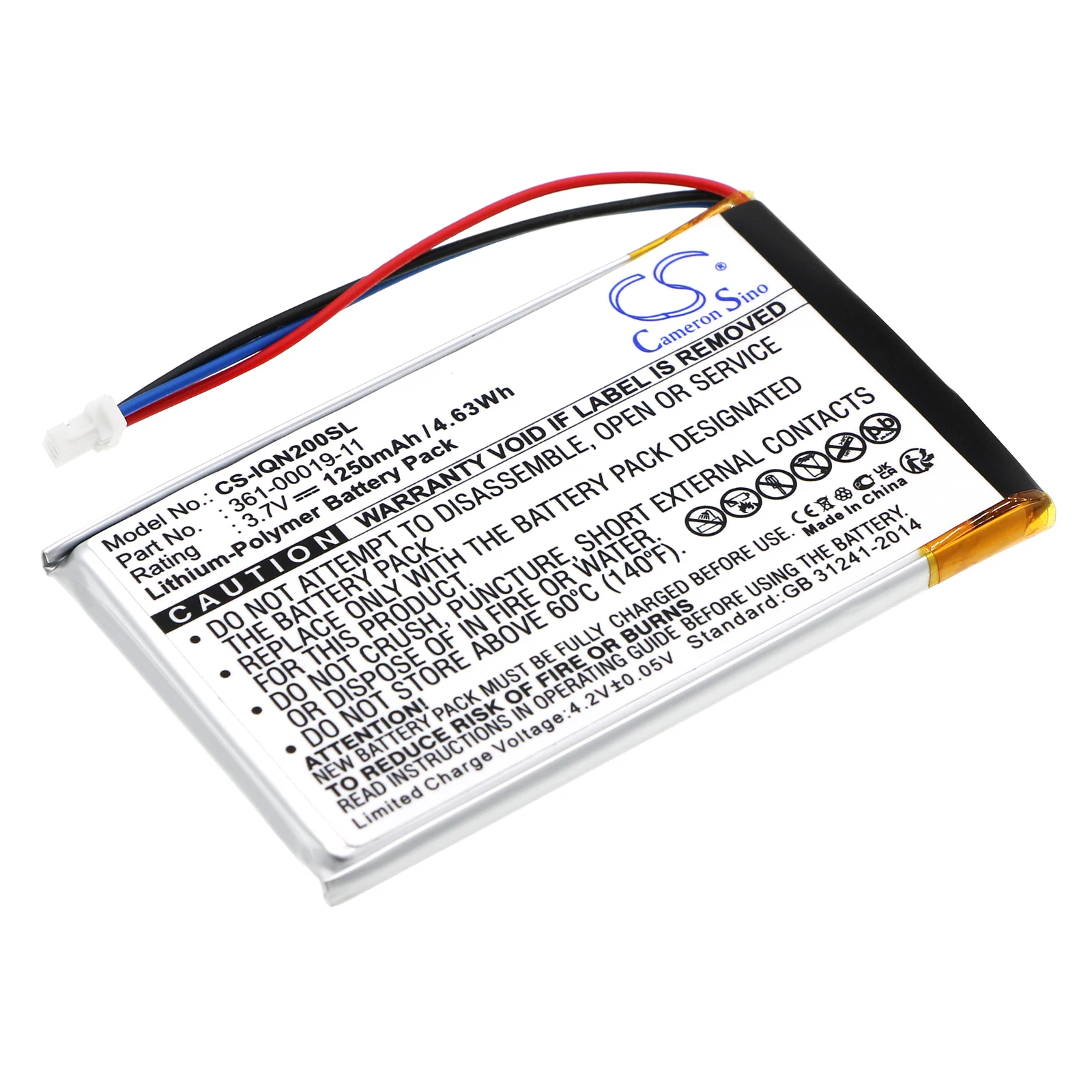 Cameron Sino Replacement Battery Garmin Nuvi 200, Nuvi 200W, Nuvi 205, Nuvi 205T, PN 010-00621-10,361-00019-11