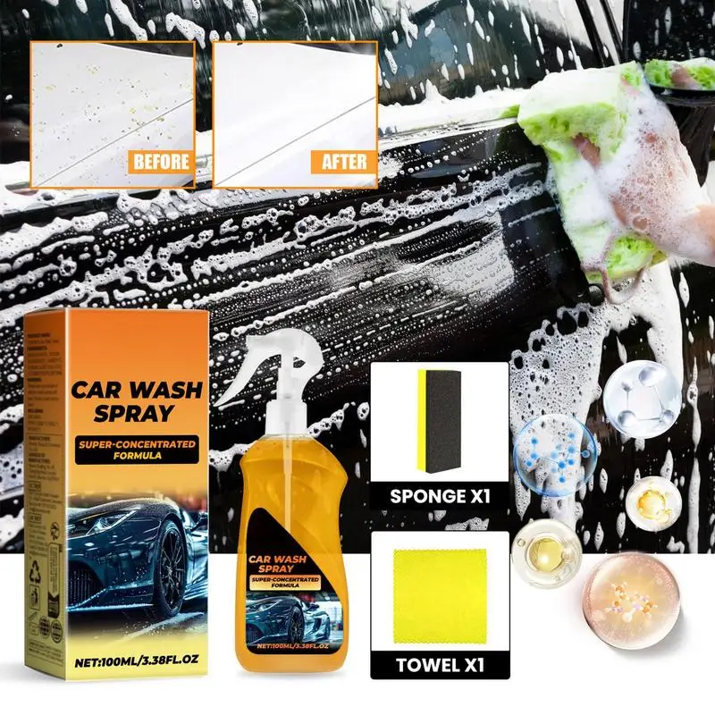 

Waterless Car Wash Spray 100ml Car Wash Spray Headliner Cleaner For Car Interior Multipurpose Car Glass Cleaner Waterless Car