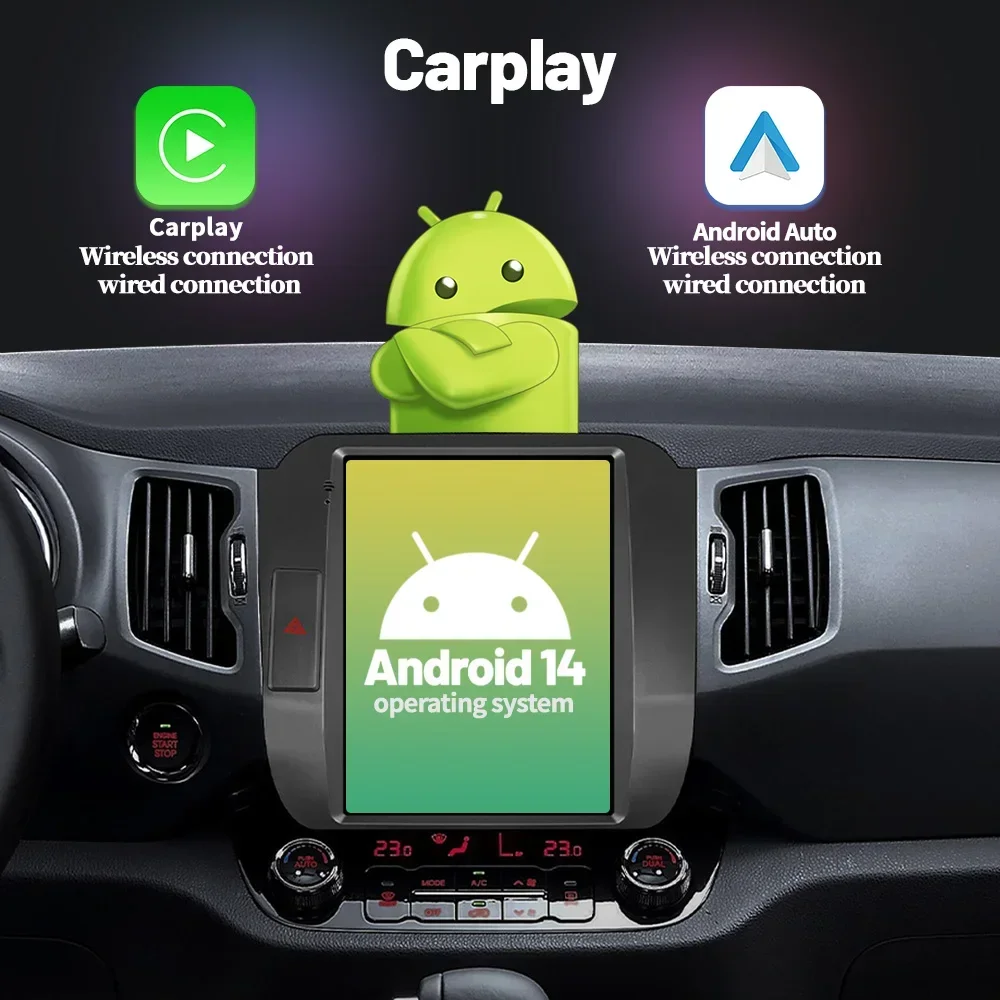 9.7 polegadas android 14 para toyota camry 2012-2016 rádio do carro gps multimídia sem fio bluetooth apple carplay navegação tela de toque