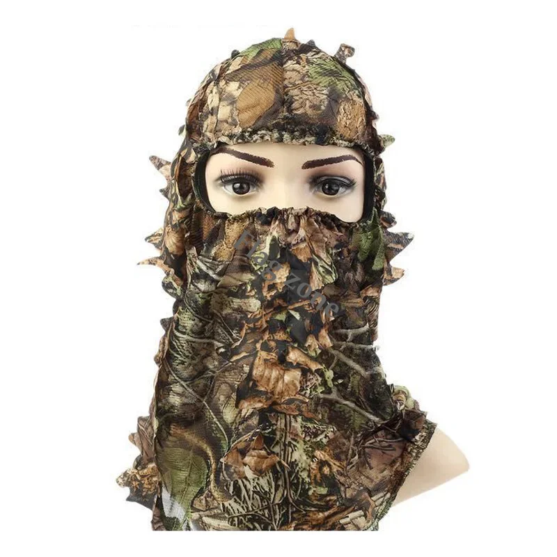 3D Camouflage Balaclava Full Face Mask Wargame Ghillie Suits Accessories Fishing Hunting Gear Hood Hat CS Tactical Airsoft Cap