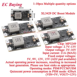 1-10Pcs MP3429 5V 9V 12V 15V DC Step Up Boost Module Low Ripple 21A Peak Input Current Lithium Battery Booster Power Supply MCU