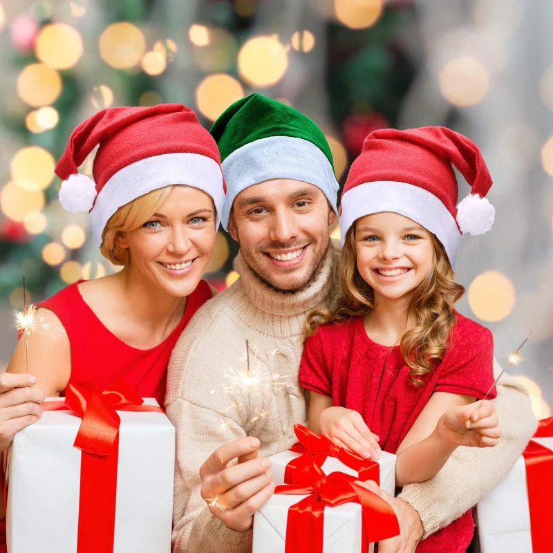 크리스마스 산타 플러시 모자 어린이 의상 액세서리 휴일 선물용