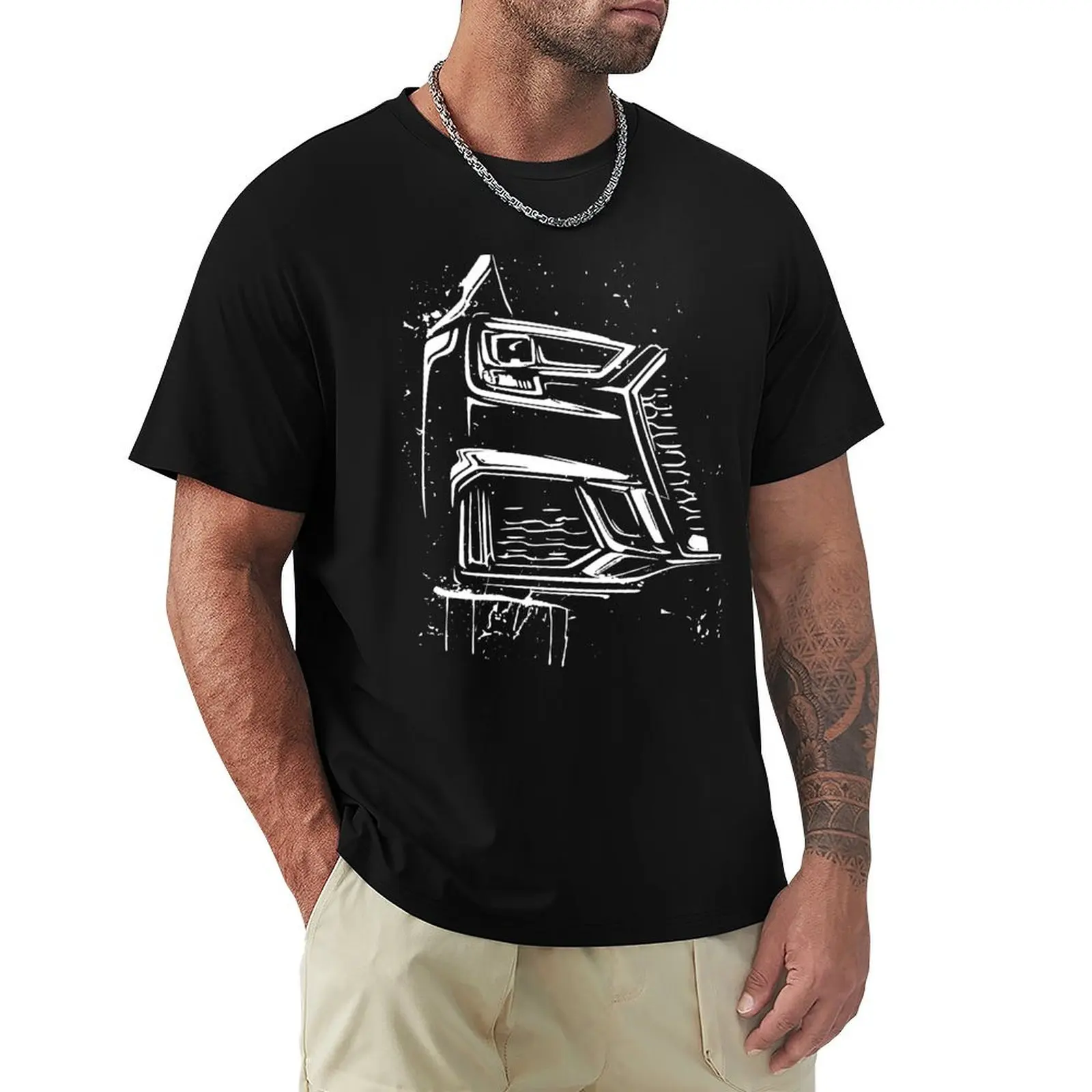 RS3 A3 Tuning Car Five Cylinder T-Shirt Functional Casual Short Sleeve Tee