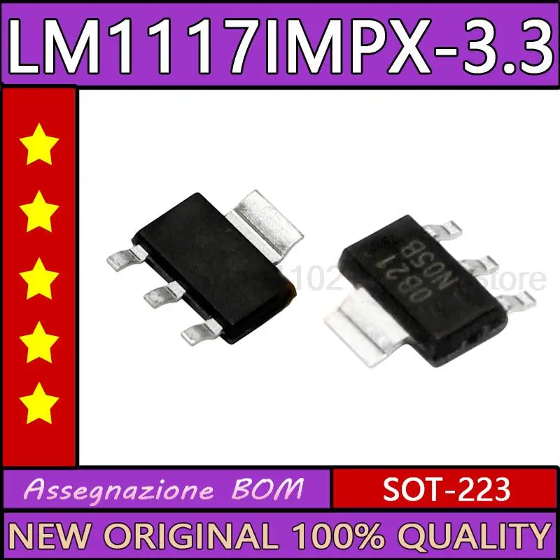 10PCS LM1117IMPX-3.3 LM1117MPX-3.3 LM1117-3.3 N05A N05B SOT-223