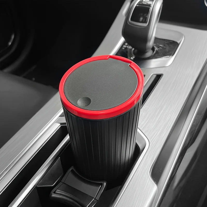 Lixeira Universal para Carro com Tampa, Material ABS Durável - Ideal para Console Central, Apoio de Braço ou Armazenamento na Porta - Perfeita para Uso em Veículos e Residências
