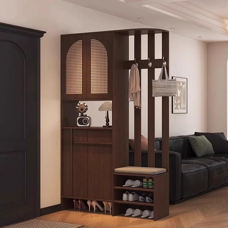 Solid wood entryway cabinet, shoe cabinet, integrated living room partition side cabinet, entrance door facing the home