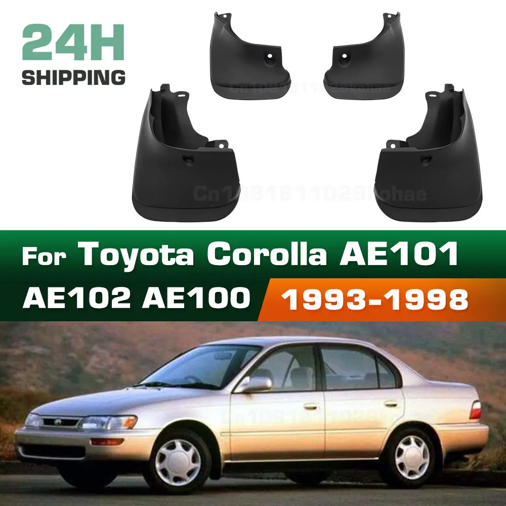 Mud Flaps Splash Guards For Toyota Corolla E100 (1993-1998) – 4-Piece Set PP Plastic